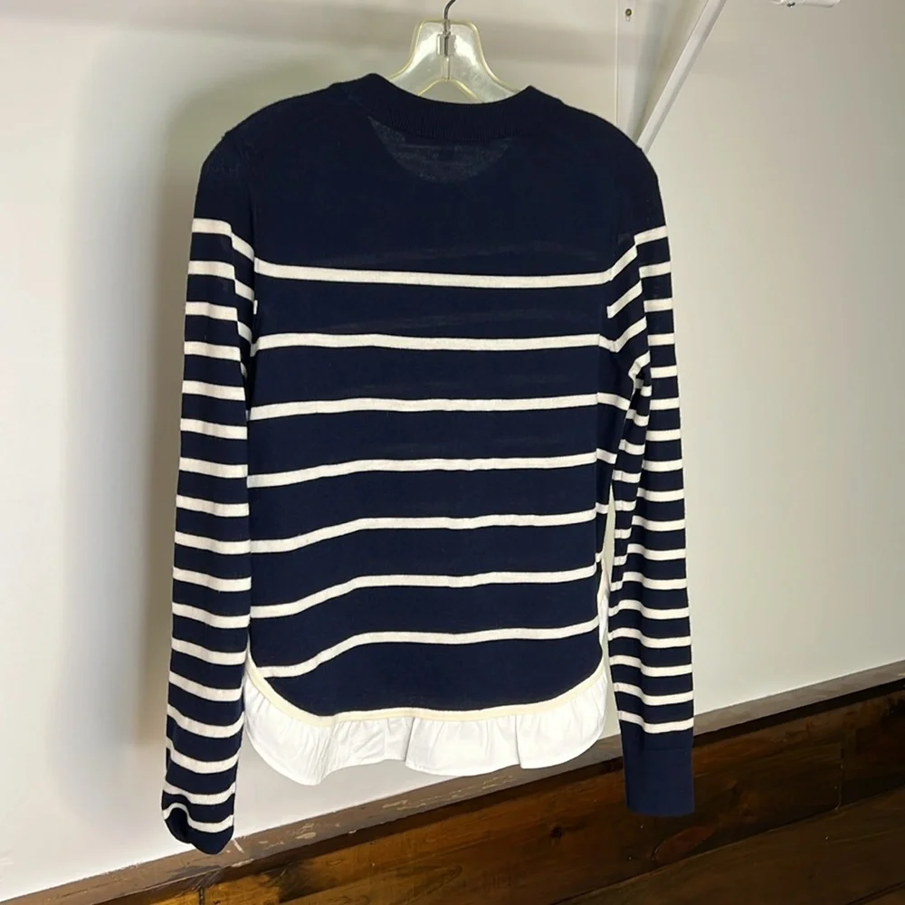 Veronica Beard Ollie Ruffle Hem Sweater- M‎